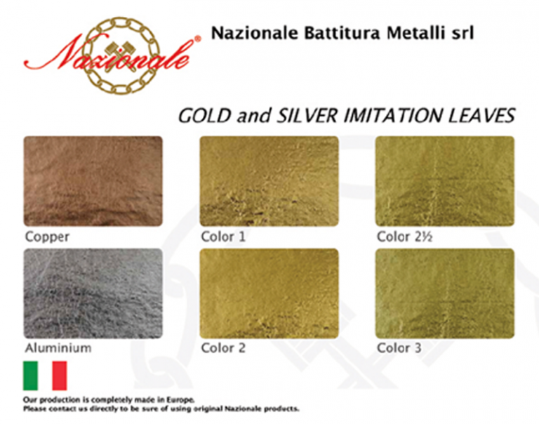 Imitation Gold Metal Leaf Color Chart (Nazionale) Easy Leaf Products